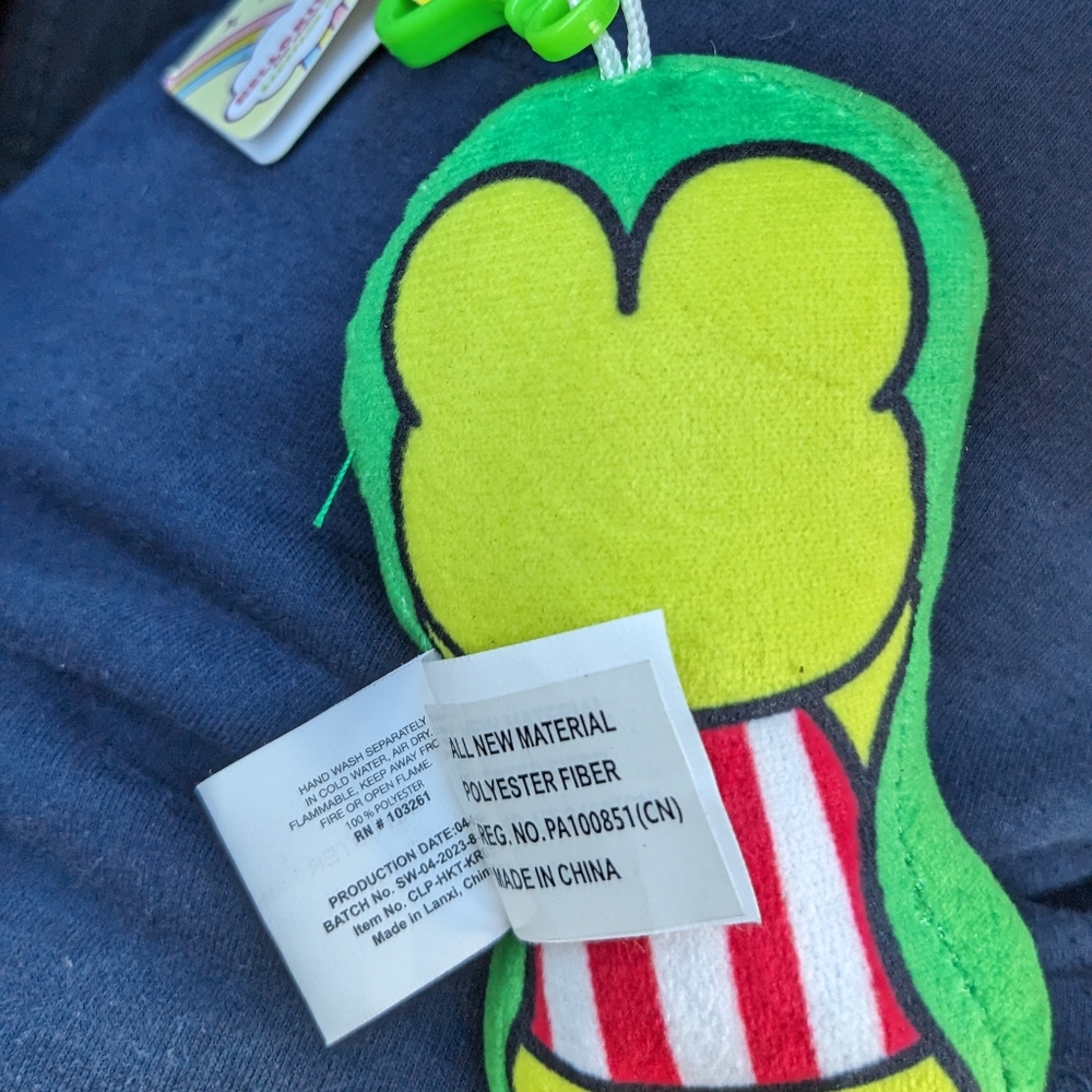 Sanrio Keroppi Hello Kitty Plush Backpack Clip Keychain Mini NWT 2023 New Green